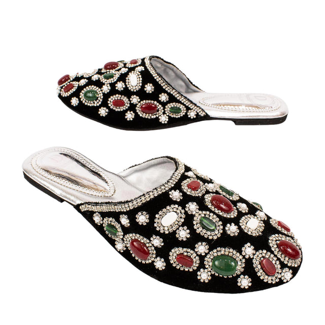 Refined Silver Flat Slippers