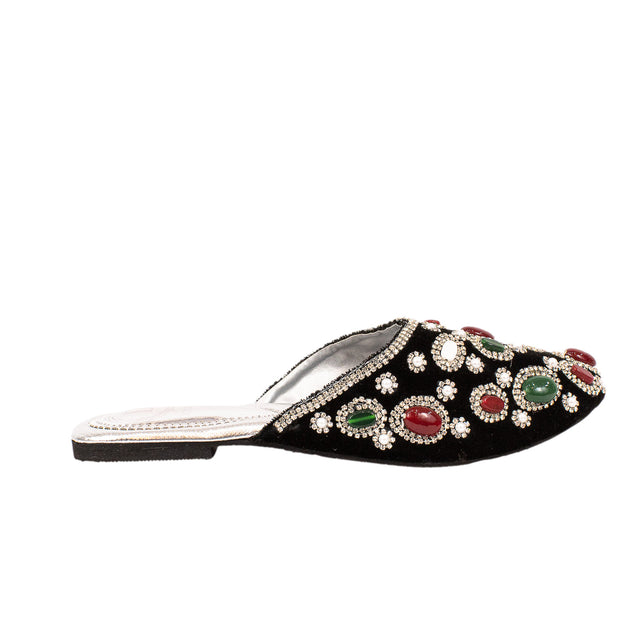 Refined Silver Flat Slippers