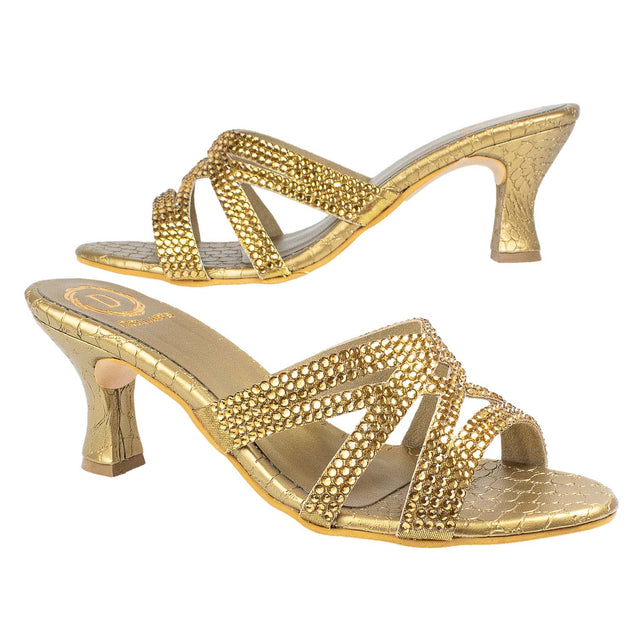 Inaya Regal Bronze Pencil Heel Sandals