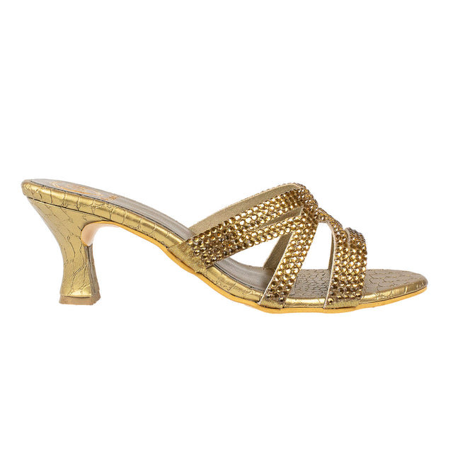Inaya Regal Bronze Pencil Heel Sandals