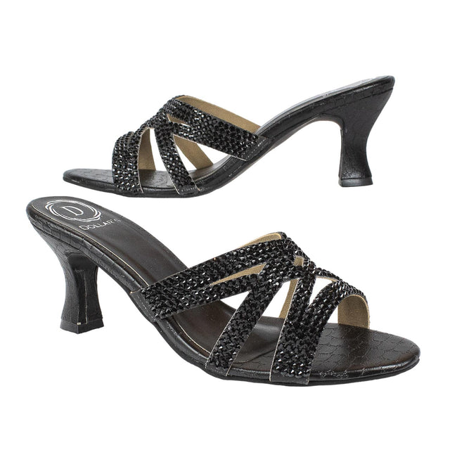 Inaya Iconic-fit Black Pencil Heel Sandals