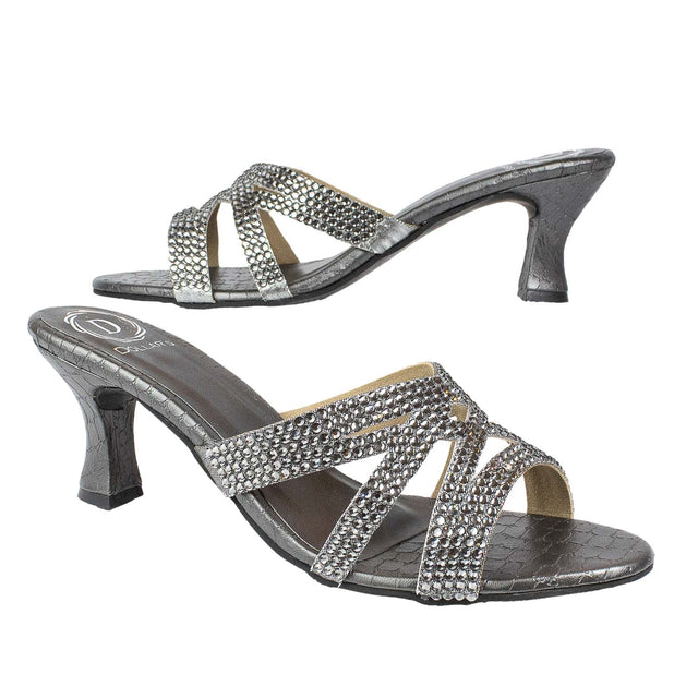 Inaya Classic Grey Pencil Heel Sandals