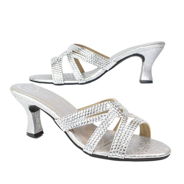 Inaya Enchanting Silver Pencil Heel Sandals