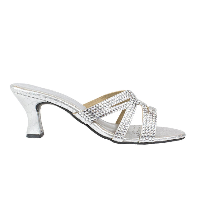 Inaya Enchanting Silver Pencil Heel Sandals