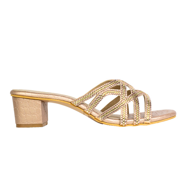 Dana Striking Rose Block Heel Sandals