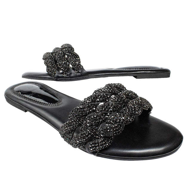 Ghaliyah Chic-casual Black Flat Slippers