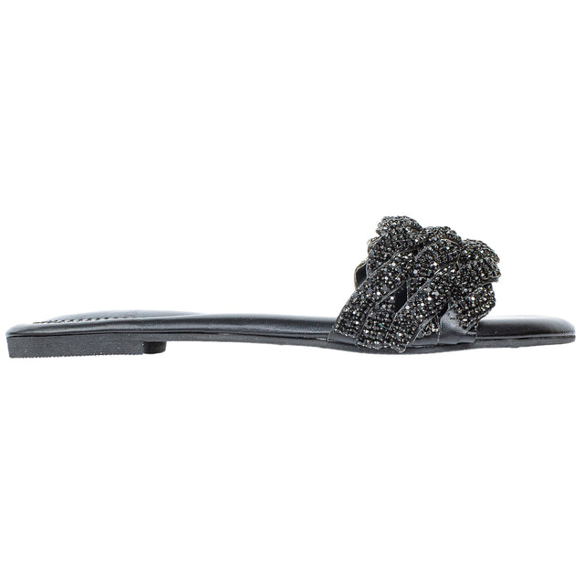 Ghaliyah Chic-casual Black Flat Slippers
