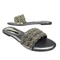 Ghaliyah Opulent Grey Flat Slippers
