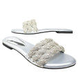 Ghaliyah Luxe Silver Flat Slippers