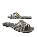 Fiona Handcrafted Grey Flat Sandals