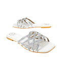 Fiona Handcrafted White Flat Sandals