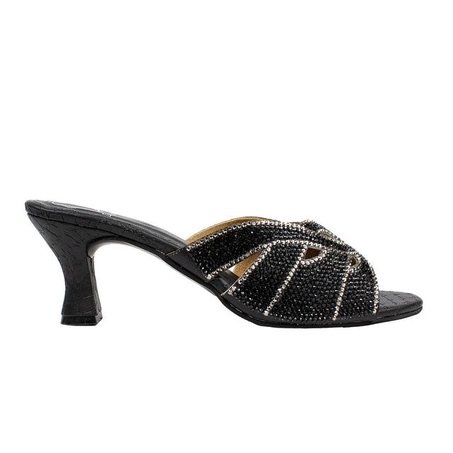 Nabeela Elevated Black Pencil Heel Sandals