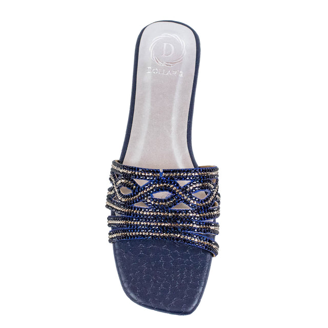Faryal Handcrafted Blue Block Heel Sandals