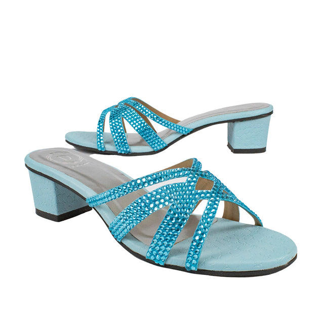 Layal Elevated Baby Blue Block Heel Sandals
