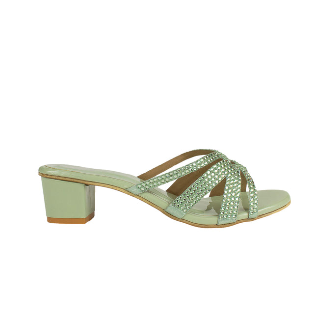 Layal Sophisticated Mint Green Block Heel Sandals